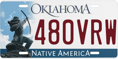 OK license plate 480VRW