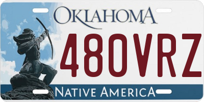 OK license plate 480VRZ