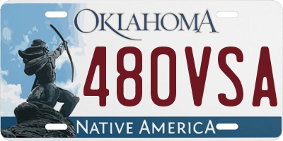 OK license plate 480VSA