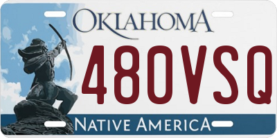 OK license plate 480VSQ