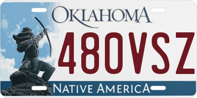 OK license plate 480VSZ