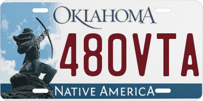 OK license plate 480VTA