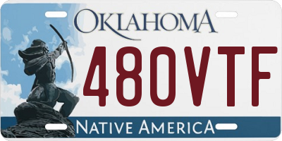 OK license plate 480VTF