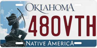 OK license plate 480VTH