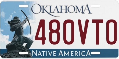 OK license plate 480VTO