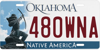 OK license plate 480WNA