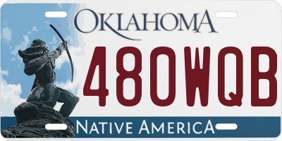 OK license plate 480WQB