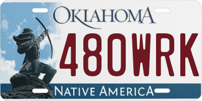 OK license plate 480WRK