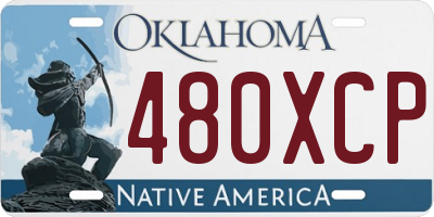 OK license plate 480XCP