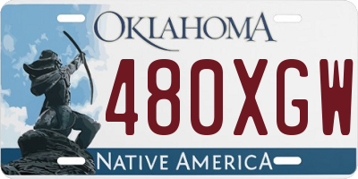 OK license plate 480XGW