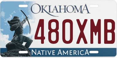 OK license plate 480XMB