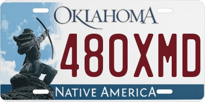 OK license plate 480XMD