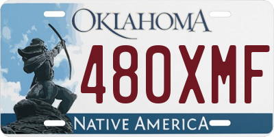 OK license plate 480XMF