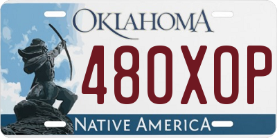 OK license plate 480XOP