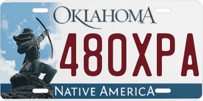 OK license plate 480XPA