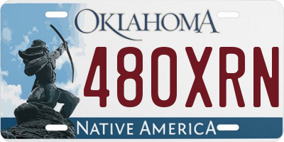 OK license plate 480XRN
