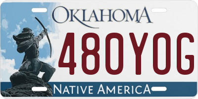 OK license plate 480YOG