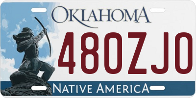 OK license plate 480ZJO