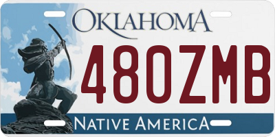 OK license plate 480ZMB