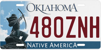 OK license plate 480ZNH
