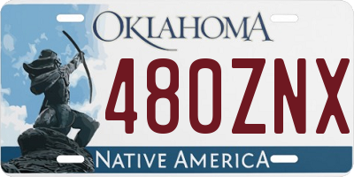 OK license plate 480ZNX