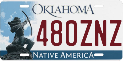 OK license plate 480ZNZ