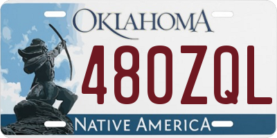 OK license plate 480ZQL