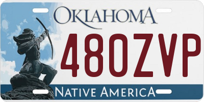 OK license plate 480ZVP