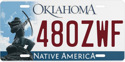 OK license plate 480ZWF