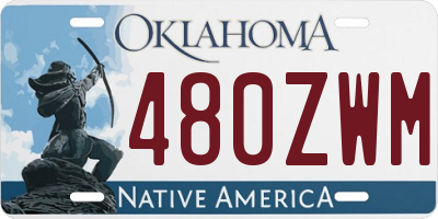 OK license plate 480ZWM