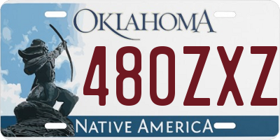 OK license plate 480ZXZ