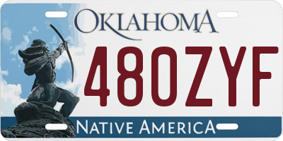 OK license plate 480ZYF