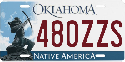 OK license plate 480ZZS