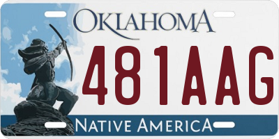 OK license plate 481AAG