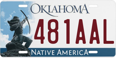 OK license plate 481AAL