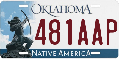 OK license plate 481AAP