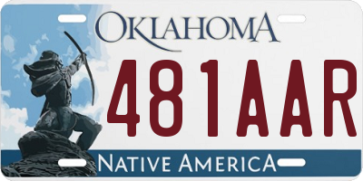 OK license plate 481AAR