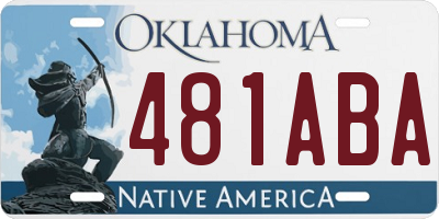 OK license plate 481ABA