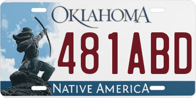 OK license plate 481ABD
