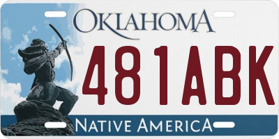 OK license plate 481ABK