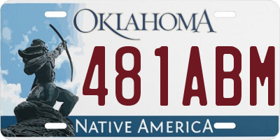 OK license plate 481ABM