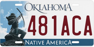 OK license plate 481ACA