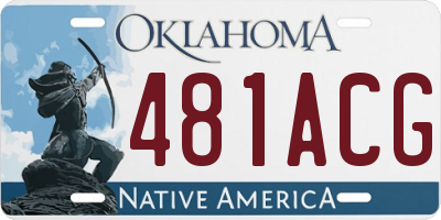 OK license plate 481ACG