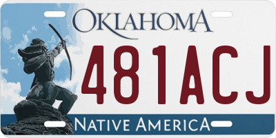 OK license plate 481ACJ