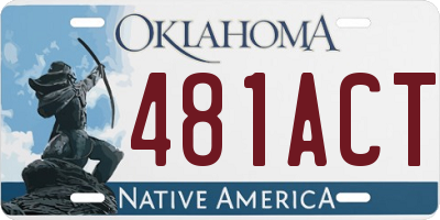 OK license plate 481ACT