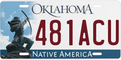 OK license plate 481ACU