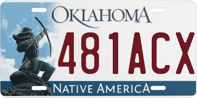 OK license plate 481ACX