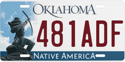 OK license plate 481ADF
