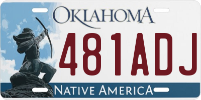 OK license plate 481ADJ