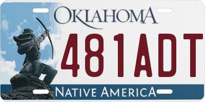 OK license plate 481ADT